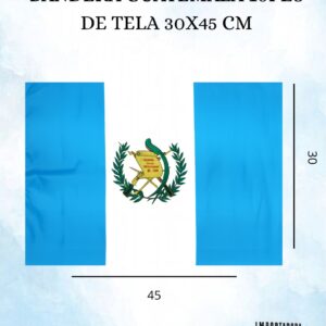 Bandera Guate Tela 10 Pzs. 30x45